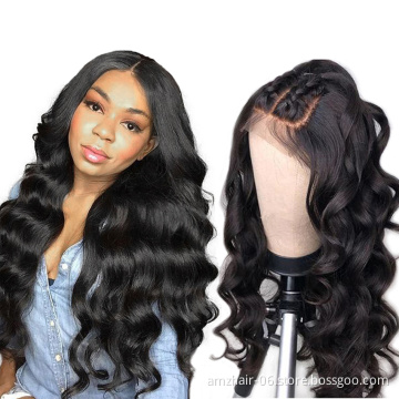 Unprocessed 10A Malaysian Virgin Cuticle Aligned Human Hair Body Wave Full Lace Frontal Wig Transparent HD Swiss Lace Front Wig